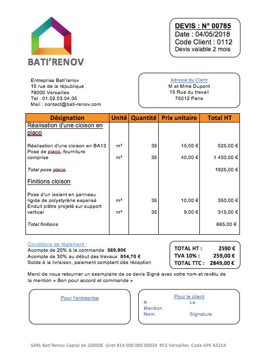 Prix De La Pose De Placo Et Exemple De Devis