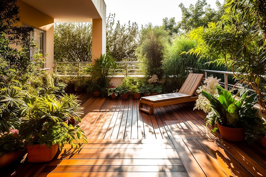 Aménagement d'un jardin avec terrasse en bois