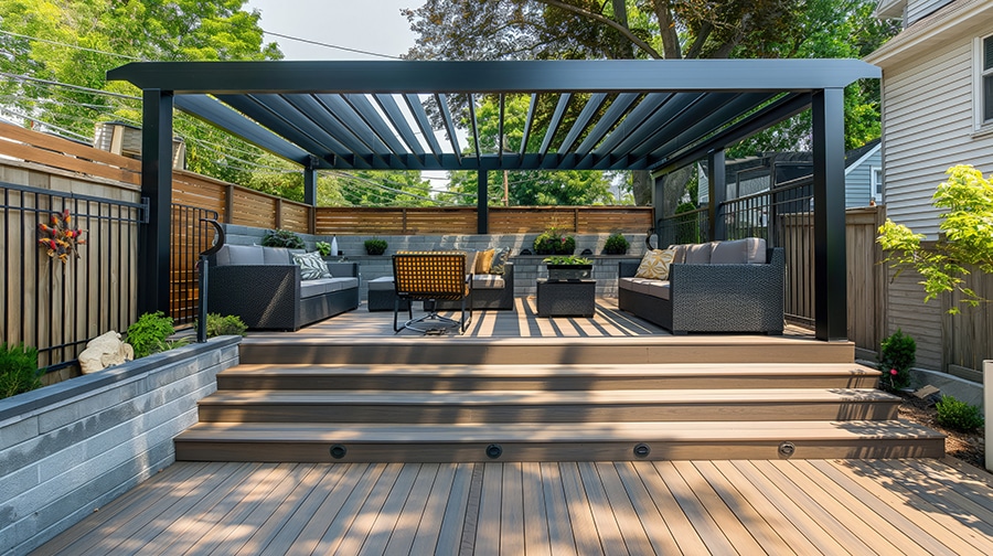 Terrasse en bois exotique